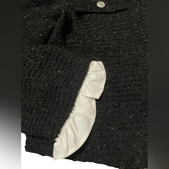 Urban Revivo Women’s Tweed Business Casual Jacket Medium Bow Buttons - Picture 4 of 12